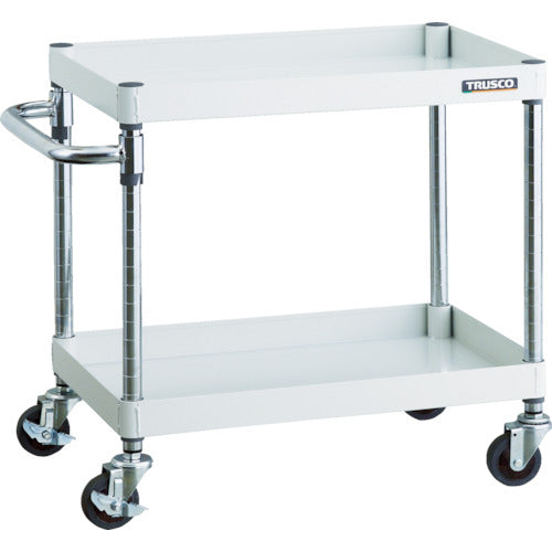 ＴＲＵＳＣＯ　ツールワゴン　フェニックスワゴン　省音　７５０Ｘ５００ＸＨ６００　２段　ホワイト