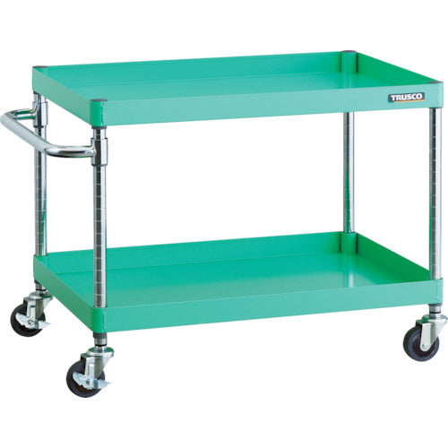 ＴＲＵＳＣＯ　ツールワゴン　フェニックスワゴン　省音　７５０Ｘ５００ＸＨ６００　２段　ヤンググリーン
