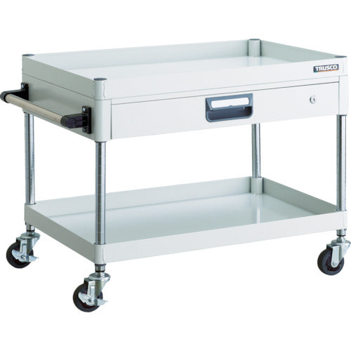 ＴＲＵＳＣＯ　ツールワゴン　フェニックスワゴン　省音　７５０Ｘ５００　薄型１段引出付　ホワイト