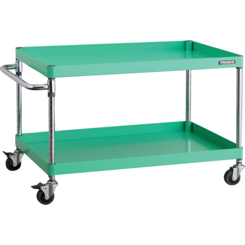 ＴＲＵＳＣＯ　ツールワゴン　フェニックスワゴン　省音　９００Ｘ６００ＸＨ６００　２段　ヤンググリーン