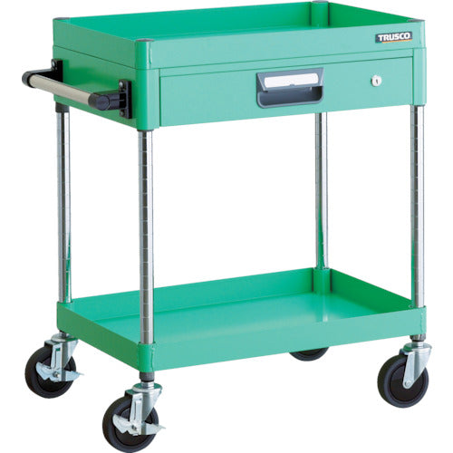 ＴＲＵＳＣＯ　ツールワゴン　フェニックスワゴン　省音　６００Ｘ４００　薄型１段引出付　ヤンググリーン