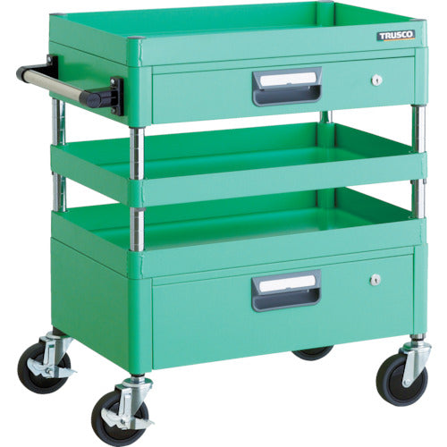ＴＲＵＳＣＯ　ツールワゴン　フェニックスワゴン　省音　６００Ｘ４００ＸＨ７４０　引出付　ヤンググリーン