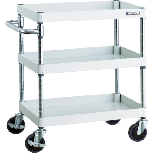 ＴＲＵＳＣＯ　ツールワゴン　フェニックスワゴン　省音　６００Ｘ４００ＸＨ７４０　３段　ホワイト