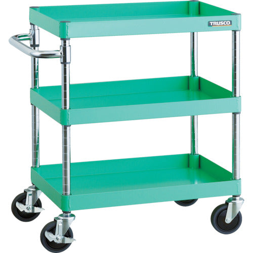 ＴＲＵＳＣＯ　ツールワゴン　フェニックスワゴン　省音　６００Ｘ４００ＸＨ７４０　３段　ヤンググリーン