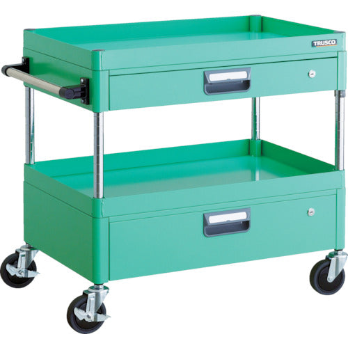 ＴＲＵＳＣＯ　ツールワゴン　フェニックスワゴン　省音　７５０Ｘ５００ＸＨ７４０　引出付　ヤンググリーン