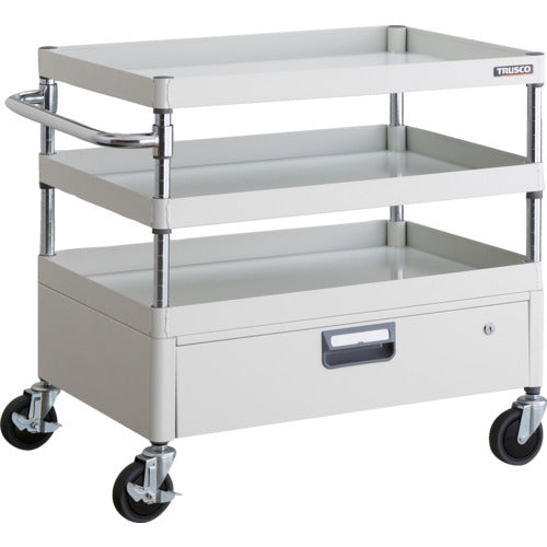 ＴＲＵＳＣＯ　ツールワゴン　フェニックスワゴン　省音　７５０Ｘ５００ＸＨ７４０　１段引出付　ホワイト