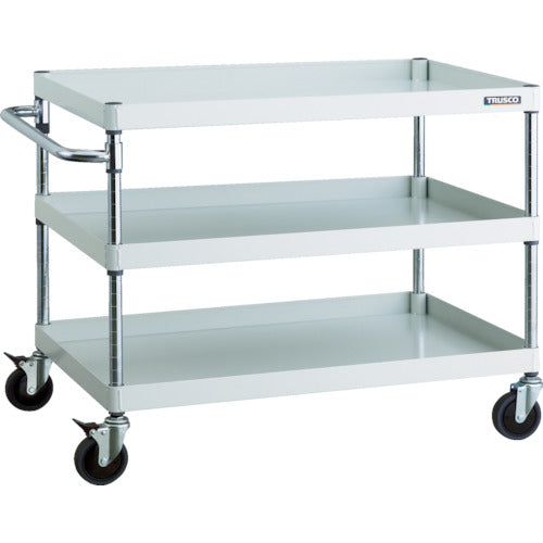 ＴＲＵＳＣＯ　ツールワゴン　フェニックスワゴン　省音　９００Ｘ６００ＸＨ７４０　３段　ホワイト