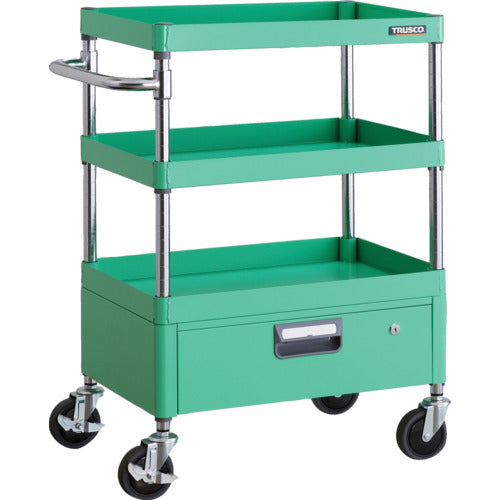 ＴＲＵＳＣＯ　ツールワゴン　フェニックスワゴン　省音　６００Ｘ４００ＸＨ８８０　１段引出付　ヤンググリーン