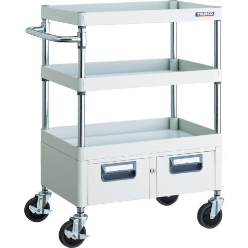 ＴＲＵＳＣＯ　ツールワゴン　フェニックスワゴン　省音　６００Ｘ４００ＸＨ８８０　２列引出付　ホワイト