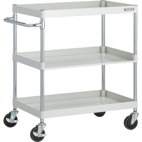 ＴＲＵＳＣＯ　ツールワゴン　フェニックスワゴン　省音　７５０Ｘ５００ＸＨ８８０　３方棚板付　ホワイト