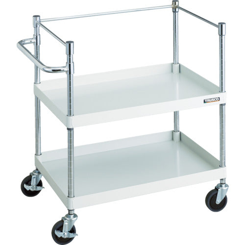 ＴＲＵＳＣＯ　ツールワゴン　フェニックスワゴン　省音　７５０Ｘ５００ＸＨ８８０　３方枠付　ホワイト