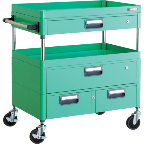 ＴＲＵＳＣＯ　ツールワゴン　フェニックスワゴン　省音　７５０Ｘ５００ＸＨ８８０　引出付　ヤンググリーン