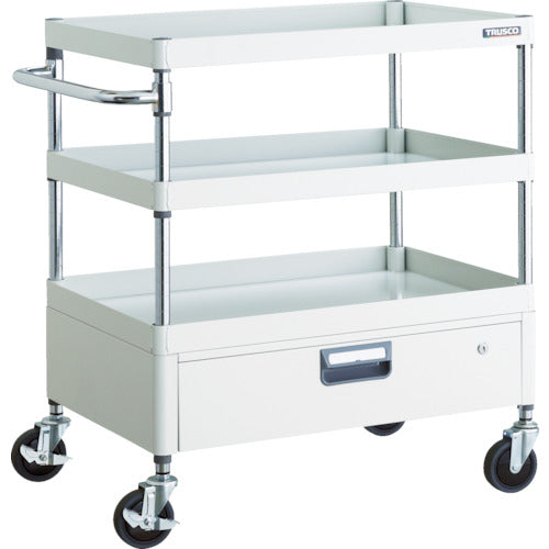 ＴＲＵＳＣＯ　ツールワゴン　フェニックスワゴン　省音　７５０Ｘ５００ＸＨ８８０　１段引出付　ホワイト