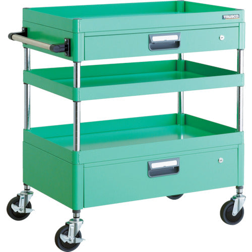 ＴＲＵＳＣＯ　ツールワゴン　フェニックスワゴン　省音　７５０Ｘ５００ＸＨ８８０　引出付　ヤンググリーン