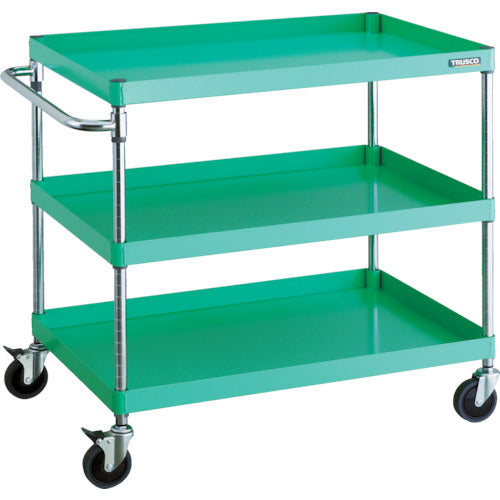ＴＲＵＳＣＯ　ツールワゴン　フェニックスワゴン　省音　９００Ｘ６００ＸＨ８８０　３段　ヤンググリーン