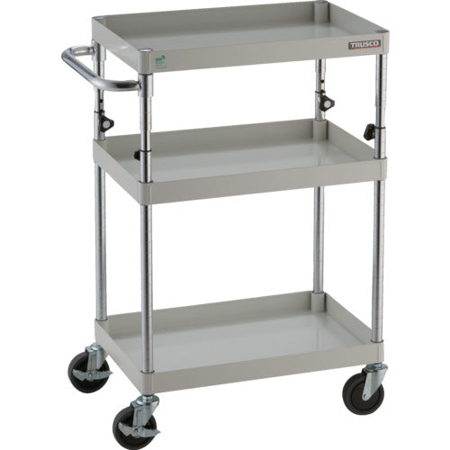 ＴＲＵＳＣＯ　ツールワゴン　フェニックスワゴン　省音　６００Ｘ４００ＸＨ８８０～１１３０　３段　ホワイト