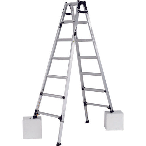 アルインコ　伸縮脚立（ステップ幅広）２１０ｃｍ　最大使用質量１００ｋｇ