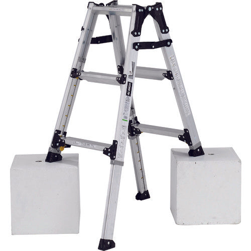 アルインコ　伸縮脚立（ステップ幅広）９０ｃｍ　最大使用質量１００ｋｇ