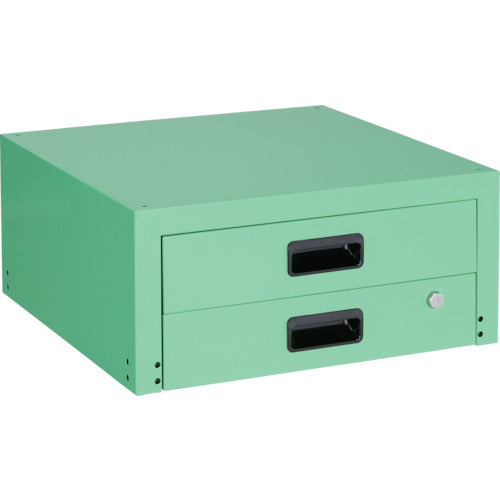 ＴＲＵＳＣＯ　ツールワゴン　ラビットワゴン用引出２段　５００Ｘ５００　ヤンググリーン