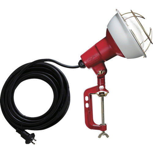 ハタヤ　防雨型作業灯　リフレクターランプ２００Ｗ　１００Ｖ電線５ｍ　バイス付