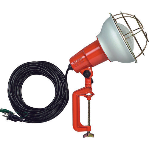 ハタヤ　防雨型作業灯　リフレクターランプ３００Ｗ　１００Ｖ接地付１０ｍ　バイス付
