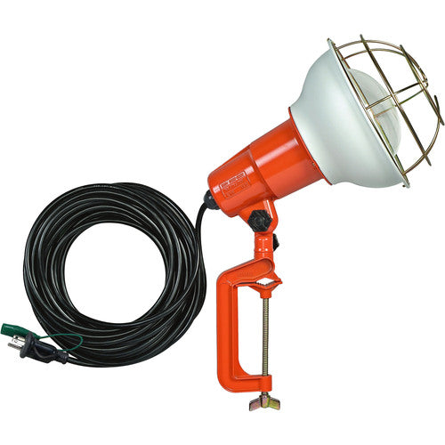ハタヤ　防雨型作業灯　リフレクターランプ５００Ｗ　１００Ｖ接地付１０ｍ　バイス付