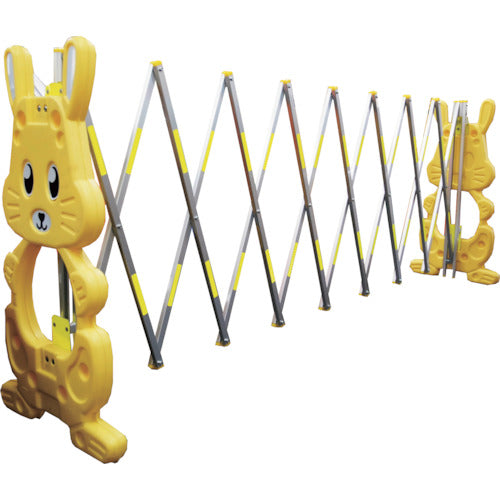 安全興業　現場用簡易アルミゲート　ラビットゲート黄（反射付）４Ｍ