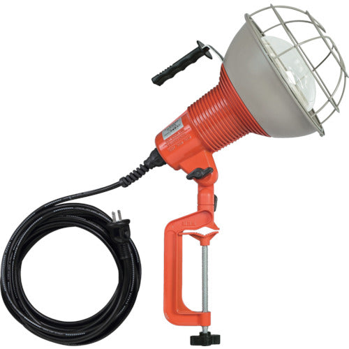 ハタヤ　防雨型作業灯　リフレクターランプ３００Ｗ　１００Ｖ電線５ｍ　バイス付