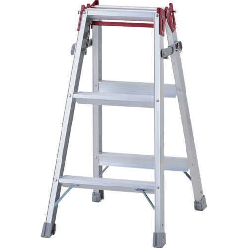 ハセガワ　アルミはしご兼用脚立　ステップ幅広タイプ　ＲＳー０９（１０８８０）