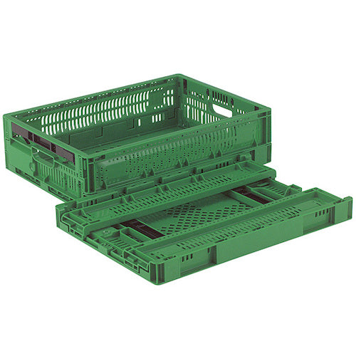 ＲＩＳＵ　折りたたみコンテナ　５１５５１９　ＲＳコンテナーＲＳ－ＭＭ１７Ｓ（薄型折りたたみコンテナーワンタッチ）　緑