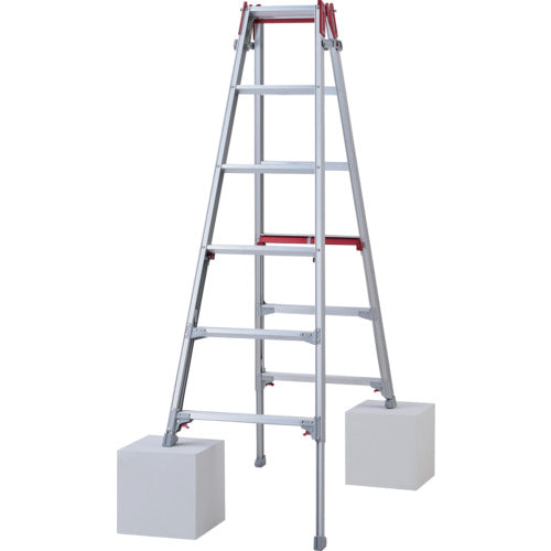 ハセガワ　脚部伸縮脚立　シャガマン　６段（１０９０３）