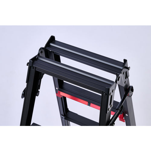 ハセガワ　脚部伸縮脚立　シャガマン　ブラック　４段（１０７５９）