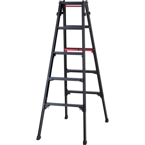 ハセガワ　脚部伸縮脚立　シャガマン　ブラック　５段（１０７６０）