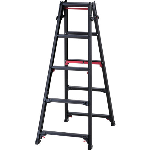 ハセガワ　脚部伸縮脚立　シャガマン　ブラック　５段（１０７６０）