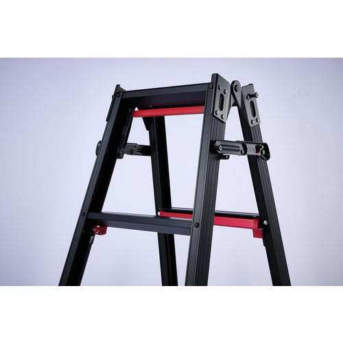 ハセガワ　脚部伸縮式専用脚立　シャガマン　ブラック　９段（１０７６４）