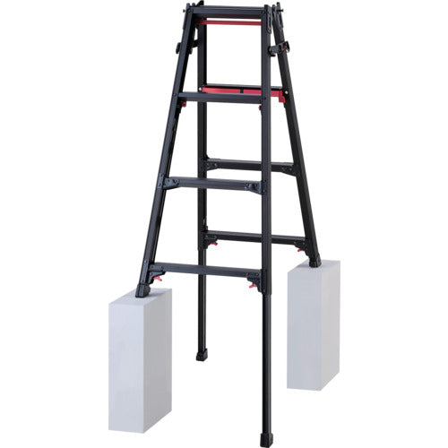 ハセガワ　脚部伸縮式アルミはしご兼用脚立　ＲＹＲＬＢ型　４段（１０７６９）