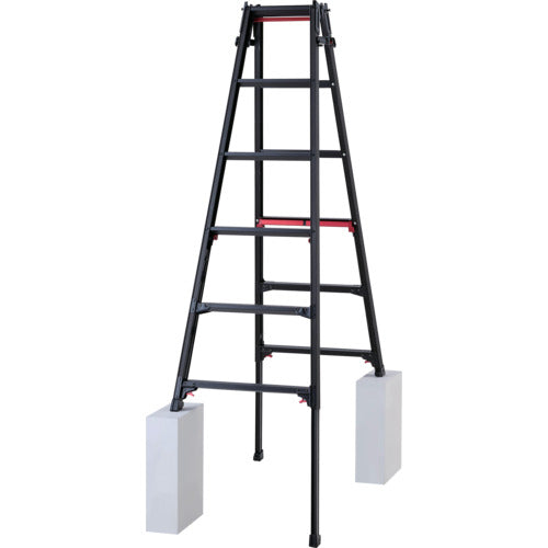 ハセガワ　脚部伸縮式アルミはしご兼用脚立　ＲＹＲＬＢ型　６段（１０７７１）
