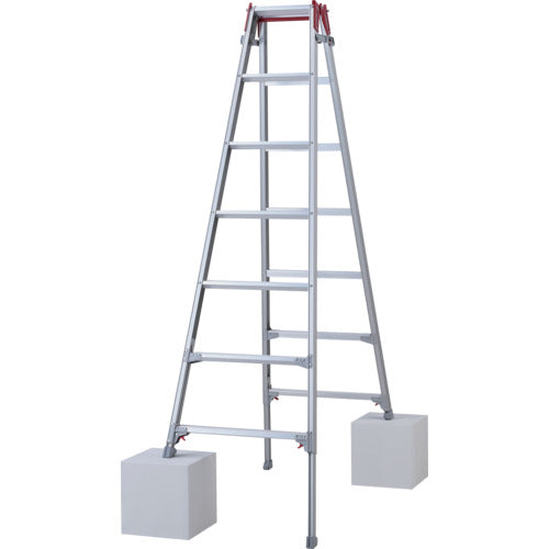 ハセガワ　脚部伸縮式アルミはしご兼用脚立　ワンタッチバー　ＲＹＺ型　７段（１０８８９）