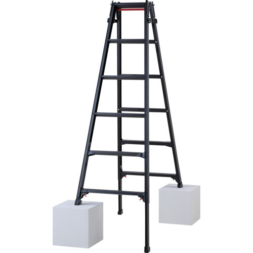 ハセガワ　ハシゴ兼用伸縮脚立（ブラックレーベル）ＲＹＺＢ−１８ａ（１０９１１）