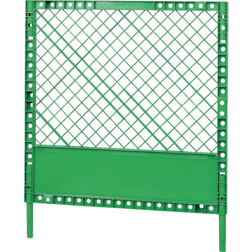 サンコー　工事用フェンス　プラスチックフェンスＳ−１（脚付きセット）　８０５９７２　グリーン　緑