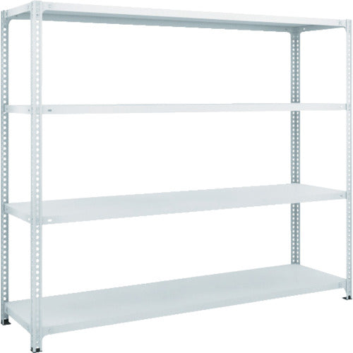 ＴＲＵＳＣＯ　スチールラック　ＳＢＬ型抗菌塗装セミボルトレス軽量棚　Ｗ１８００ＸＤ４５０ＸＨ１５００　４段　Ｗ色