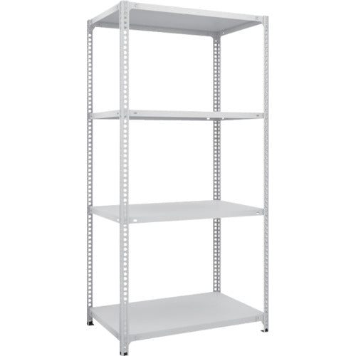 ＴＲＵＳＣＯ　スチールラック　ＳＢＬ型抗菌塗装セミボルトレス軽量棚　Ｗ８７５ＸＤ６００ＸＨ１８００　４段　Ｗ色