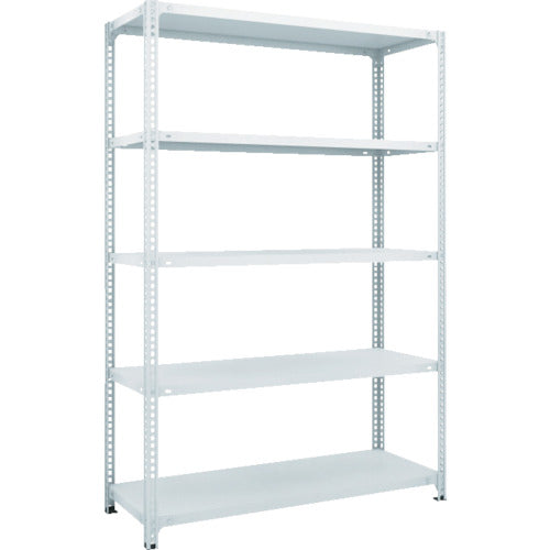 ＴＲＵＳＣＯ　スチールラック　ＳＢＬ型抗菌塗装セミボルトレス軽量棚　Ｗ１２００ＸＤ４５０ＸＨ１８００　５段　Ｗ色
