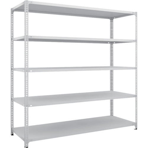ＴＲＵＳＣＯ　スチールラック　ＳＢＬ型抗菌塗装セミボルトレス軽量棚　Ｗ１８００ＸＤ６００ＸＨ１８００　５段　Ｗ色