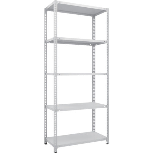 ＴＲＵＳＣＯ　スチールラック　ＳＢＬ型抗菌塗装セミボルトレス軽量棚　Ｗ８７５ＸＤ４５０ＸＨ２１００　５段　Ｗ色