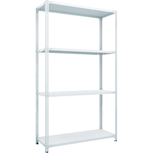 ＴＲＵＳＣＯ　スチールラック　ＳＢＬ型抗菌塗装セミボルトレス軽量棚　Ｗ１２００ＸＤ４５０ＸＨ２１００　４段　Ｗ色