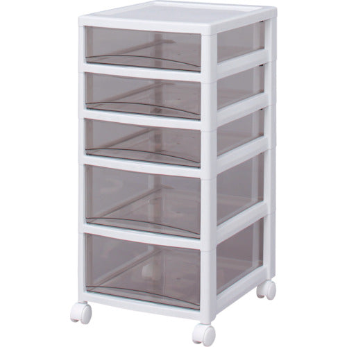 ＩＲＩＳ　２２１２７４　スーパークリアチェスト　ホワイト／クリアブラウン　浅３段深２段タイプ