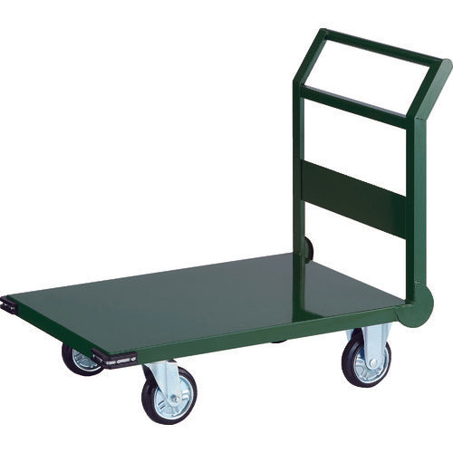 ＴＲＵＳＣＯ　鋼鉄製運搬車　９００Ｘ６００　Φ１５０プレス車　緑