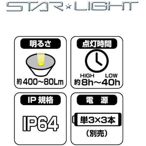 ＳＴＡＲＬＩＧＨＴ　乾電池式４００ルーメンヘッドライト