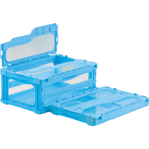 サンコー　フタ一体型折りたたみコンテナー　５５９１３０　マドコンライトＣ－３０Ｂブルー